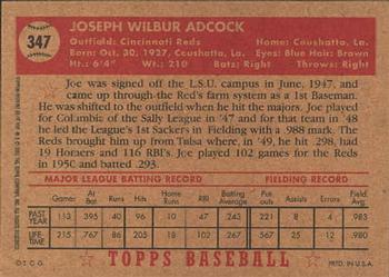 2001 Topps Archives #86 Joe Adcock Back