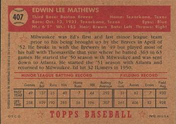 2001 Topps Archives #8 Ed Mathews Back