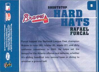 2003 Leaf - Hard Hats #5 Rafael Furcal Back