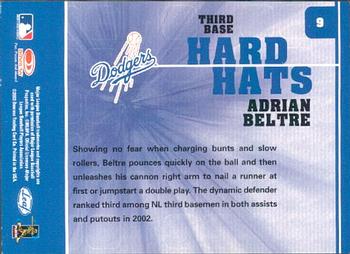 2003 Leaf - Hard Hats #9 Adrian Beltre Back