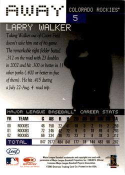 2003 Leaf - Away #5 Larry Walker Back