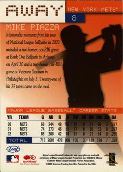2003 Leaf - Away #8 Mike Piazza Back