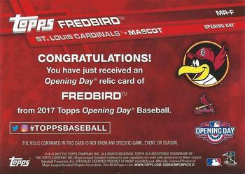 2017 Topps Opening Day - Mascot Relics #MR-F Fredbird Back