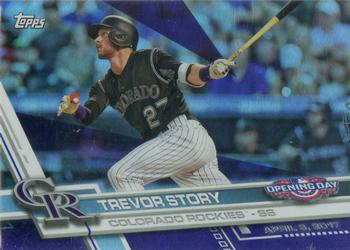2017 Topps Opening Day - Purple Foil #5 Trevor Story Front