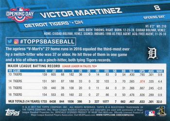 2017 Topps Opening Day - Purple Foil #8 Victor Martinez Back
