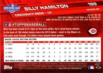 2017 Topps Opening Day - Purple Foil #199 Billy Hamilton Back