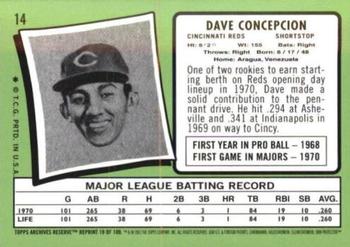 2001 Topps Archives Reserve #19 Dave Concepcion Back