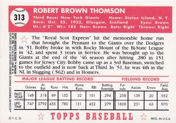 2001 Topps Archives Reserve #47 Bobby Thomson Back