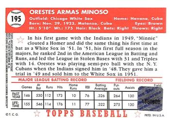 2001 Topps Archives Reserve #54 Minnie Minoso Back