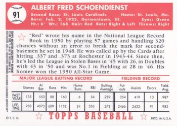 2001 Topps Archives Reserve #73 Red Schoendienst Back