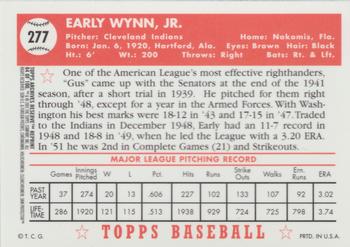 2001 Topps Archives Reserve #84 Early Wynn Back