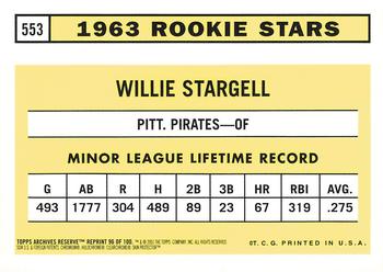2001 Topps Archives Reserve #96 Willie Stargell Back