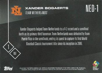 2017 Topps Now World Baseball Classic Team Netherlands #NED-1 Xander Bogaerts Back