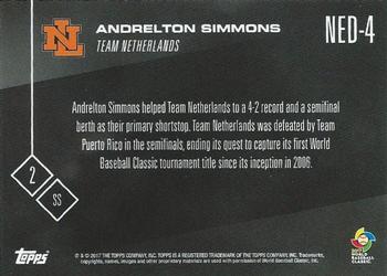 2017 Topps Now World Baseball Classic Team Netherlands #NED-4 Andrelton Simmons Back