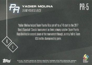 2017 Topps Now World Baseball Classic Team Puerto Rico #PR-5 Yadier Molina Back