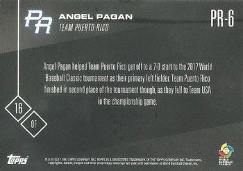 2017 Topps Now World Baseball Classic Team Puerto Rico #PR-6 Angel Pagan Back