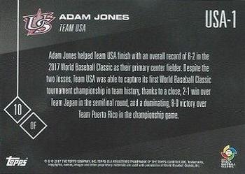 2017 Topps Now World Baseball Classic Team USA #USA-1 Adam Jones Back