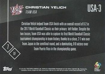 2017 Topps Now World Baseball Classic Team USA #USA-3 Christian Yelich Back