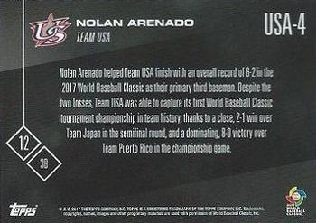 2017 Topps Now World Baseball Classic Team USA #USA-4 Nolan Arenado Back