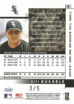 2003 Leaf - Orange County #32 Mark Buehrle Back
