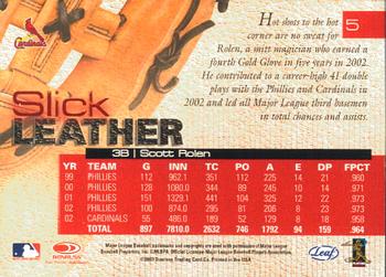 2003 Leaf - Slick Leather #5 Scott Rolen Back