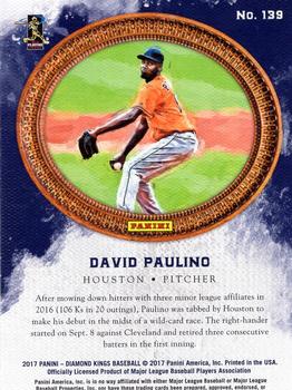 2017 Panini Diamond Kings - Framed Brown #139 David Paulino Back