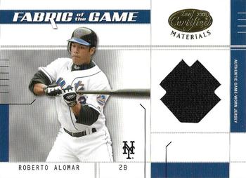 2003 Leaf Certified Materials - Fabric of the Game Base #FG-74 Roberto Alomar Front