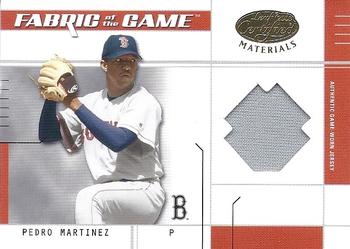 2003 Leaf Certified Materials - Fabric of the Game Base #FG-139 Pedro Martinez Front