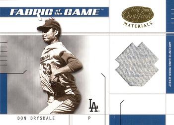 2003 Leaf Certified Materials - Fabric of the Game Base #FG-146 Don Drysdale Front
