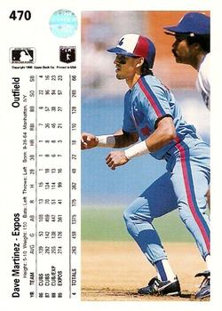 1990 Upper Deck #470 Dave Martinez Back