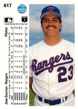 1990 Upper Deck #617 Jose Guzman Back