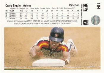 1990 Upper Deck #104 Craig Biggio Back