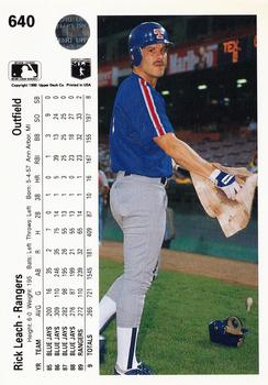 1990 Upper Deck #640 Rick Leach Back