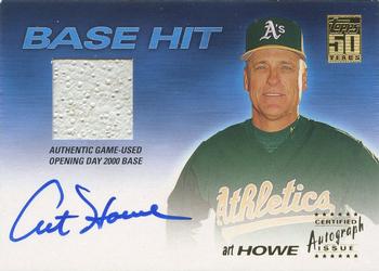 2001 Topps - Base Hit Autograph Relics #BH3 Art Howe Front