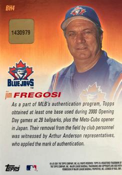 2001 Topps - Base Hit Autograph Relics #BH4 Jim Fregosi Back