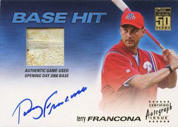 2001 Topps - Base Hit Autograph Relics #BH19 Terry Francona Front