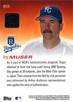 2001 Topps - Base Hit Autograph Relics #BH25 Tony Muser Back