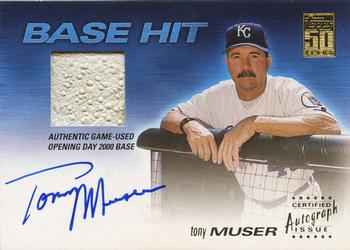 2001 Topps - Base Hit Autograph Relics #BH25 Tony Muser Front