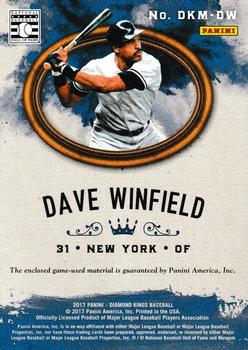 2017 Panini Diamond Kings - DK Materials Holo Silver #DKM-DW Dave Winfield Back