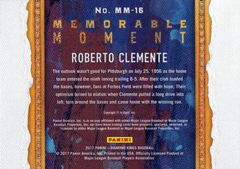 2017 Panini Diamond Kings - Memorable Moment #MM-16 Roberto Clemente Back