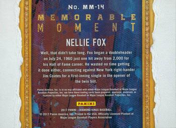 2017 Panini Diamond Kings - Memorable Moment Holo Blue #MM-14 Nellie Fox Back