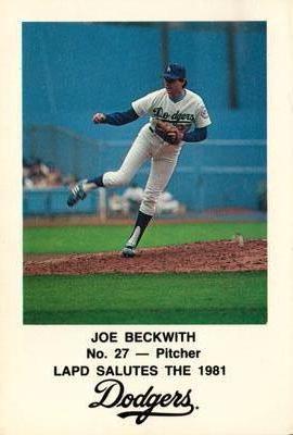 1981 Los Angeles Dodgers Police #NNO Joe Beckwith Front