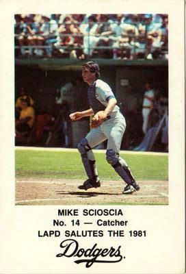 1981 Los Angeles Dodgers Police #NNO Mike Scioscia Front