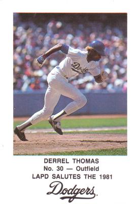 1981 Los Angeles Dodgers Police #NNO Derrel Thomas Front
