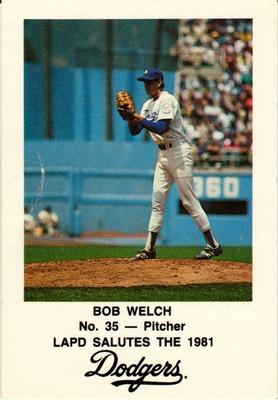 1981 Los Angeles Dodgers Police #NNO Bob Welch Front