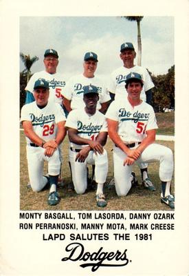 1981 Los Angeles Dodgers Police #NNO Coaches Front
