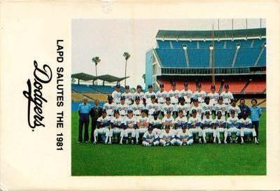 1981 Los Angeles Dodgers Police #NNO Team Photo Front