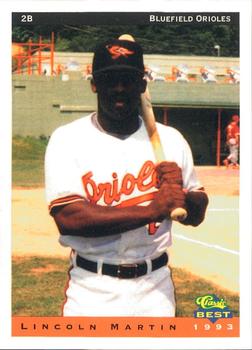 1993 Classic Best Bluefield Orioles #18 Lincoln Martin Front
