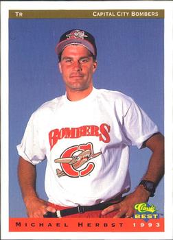 1993 Classic Best Capital City Bombers #27 Michael Herbst Front