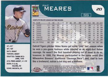 2001 Topps Chrome #20 Pat Meares Back